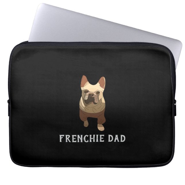 Französische Bulldogge, Frenchie Dad Laptopschutzhülle (Vorderseite)