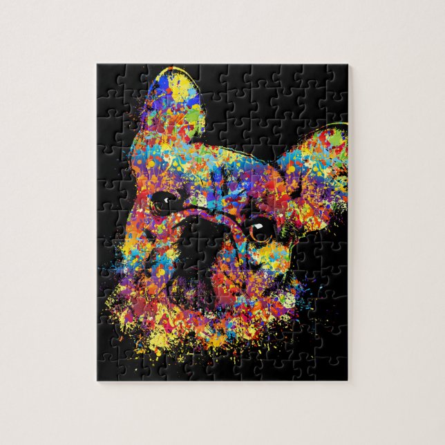 Französische Bulldogge - Frenchie Hund Puzzle (Vertikal)