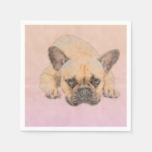 Französische Bulldogge - Frenchie Hund Serviette