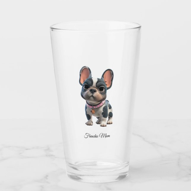 Französische Bulldogge Frenchie Mama  Glas (Vorderseite)