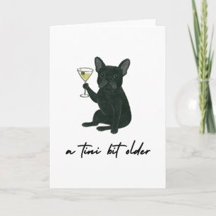 Französische Bulldogge Frenchie Martini Geburtstag Karte