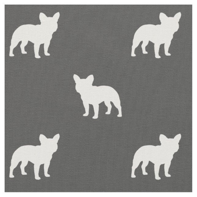 Französische Bulldogge Frenchie Silhouette-Muster Stoff (Nahaufnahme)