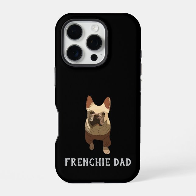 Französische Bulldogge, Frenchie Vater iPhone Hülle (Rückseite)