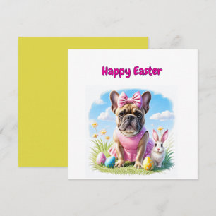 Französische Bulldogge Frohe Ostern French Bulldog Feiertagskarte