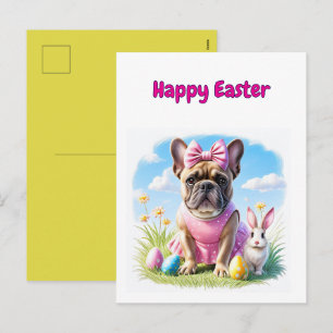 Französische Bulldogge Frohe Ostern French Bulldog Feiertagspostkarte