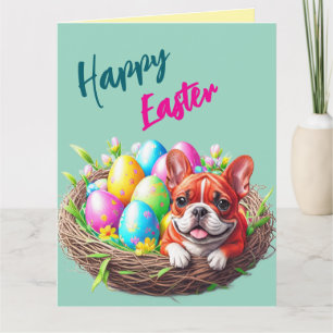 Französische Bulldogge Frohe Ostern French Bulldog Karte