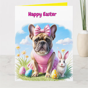 Französische Bulldogge Frohe Ostern French Bulldog Karte