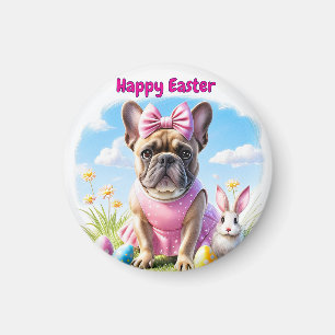 Französische Bulldogge Frohe Ostern French Bulldog Magnet