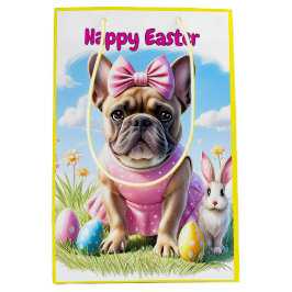 Französische Bulldogge Frohe Ostern French Bulldog Mittlere Geschenktüte