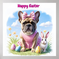 Französische Bulldogge Frohe Ostern French Bulldog