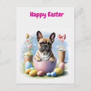 Französische Bulldogge Frohe Ostern French Bulldog Postkarte