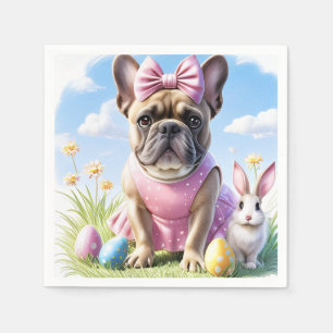 Französische Bulldogge Frohe Ostern French Bulldog Serviette