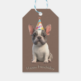 Französische Bulldogge Geburtstagskarte Geschenkanhänger