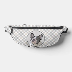 Französische Bulldogge Gemälde Weiß Schwarz Geflec Bauchtasche