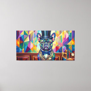 Französische Bulldogge Gentleman Pop Art Leinwanddruck