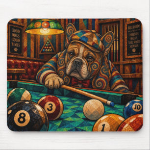 Französische Bulldogge, geometrisches Mosaik Mousepad