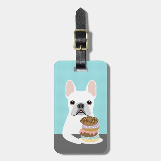 Französische Bulldogge-Gepäckanhänger Gepäckanhänger (Vorderseite vertikal)