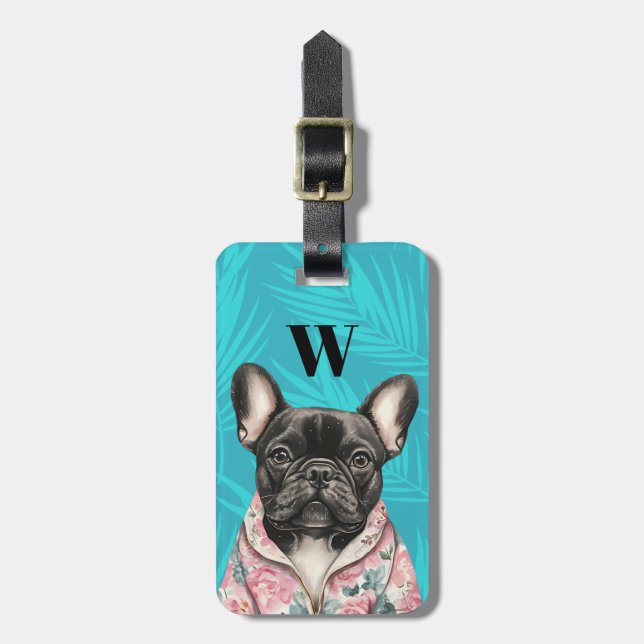 Französische Bulldogge-Gepäckanhänger Gepäckanhänger (Vorderseite vertikal)