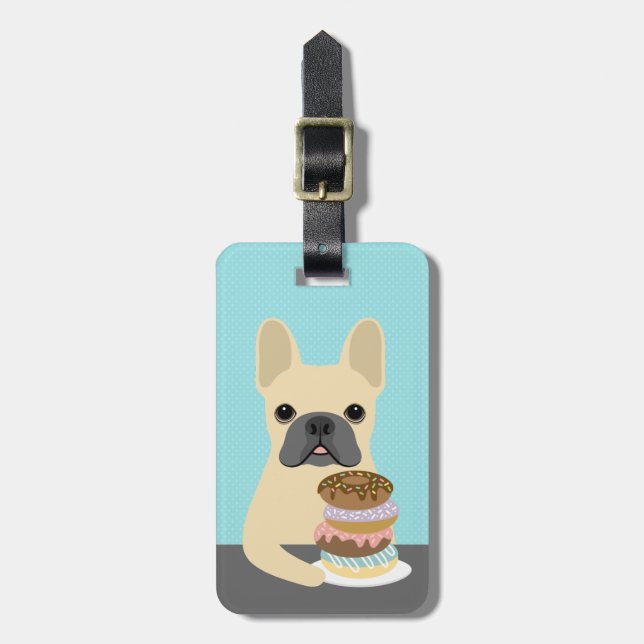 Französische Bulldogge-Gepäckanhänger Gepäckanhänger (Vorderseite vertikal)
