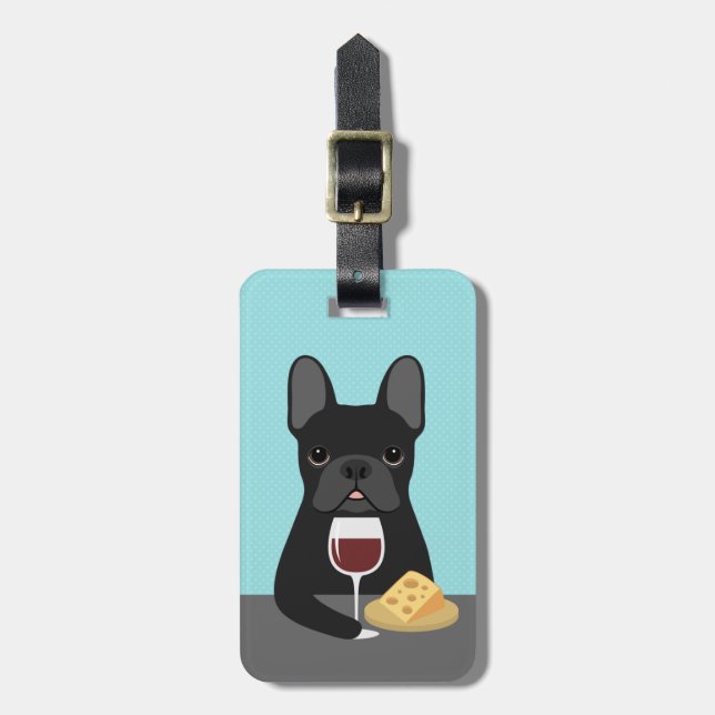 Französische Bulldogge-Gepäckanhänger Gepäckanhänger (Vorderseite vertikal)
