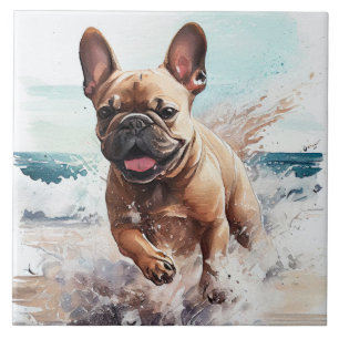 Französische Bulldogge Geschenk Fliese