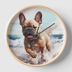 Französische Bulldogge Geschenk Uhr