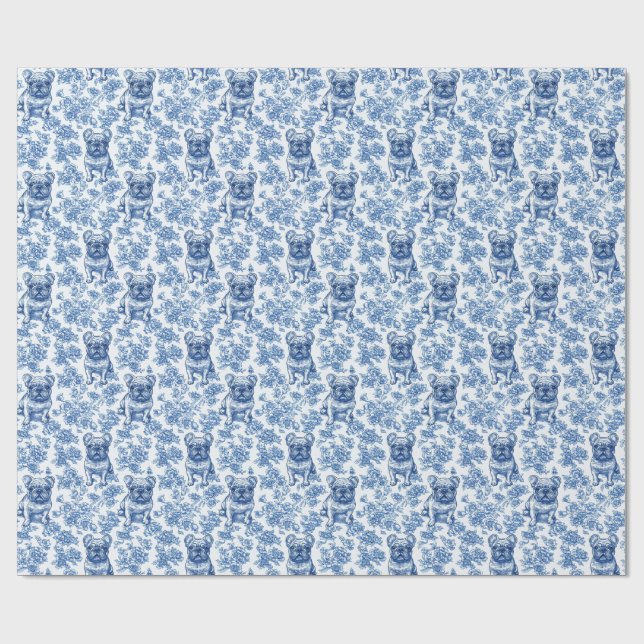 Französische Bulldogge Geschenkpapier (Flach)