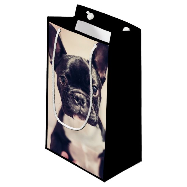Französische Bulldogge giftbag Kleine Geschenktüte (Vorderseite Schrägansicht)