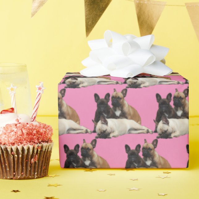 Französische Bulldogge Glück French Bulldog Geschenkpapier (Geburtstagsparty)