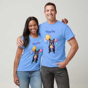 Französische Bulldogge Glücklicher Tag Französisch T-Shirt