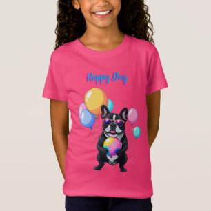 Französische Bulldogge Glücklicher Tag Französisch T-Shirt