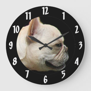 Französische Bulldogge Große Wanduhr