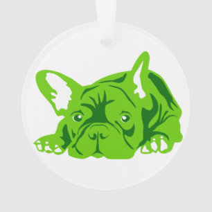 Französische Bulldogge grün Ornament