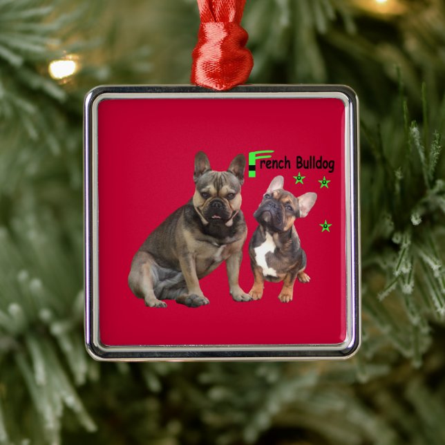 Französische Bulldogge Gute Freunde French Bulldog Ornament Aus Metall (Baum)