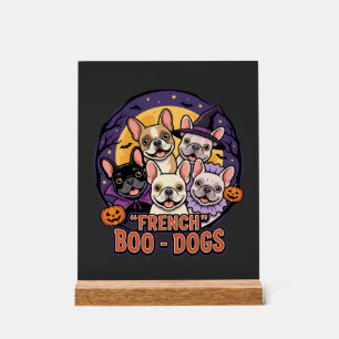 Französische Bulldogge Halloween Boo Hunde Vektor Acrylschild