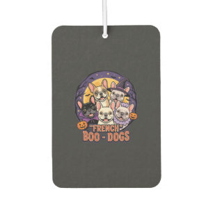 Französische Bulldogge Halloween Boo Hunde Vektor Autolufterfrischer