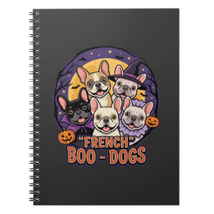 Französische Bulldogge Halloween Boo Hunde Vektor Notizblock