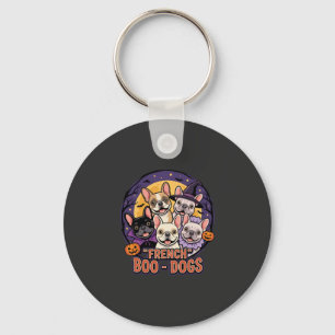 Französische Bulldogge Halloween Boo Hunde Vektor Schlüsselanhänger