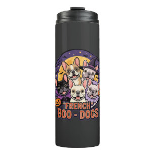 Französische Bulldogge Halloween Boo Hunde Vektor Thermosbecher