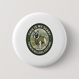 Französische Bulldogge Halloween Grusel Kostüm Button