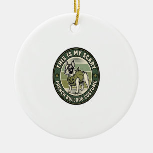 Französische Bulldogge Halloween Grusel Kostüm Keramik Ornament