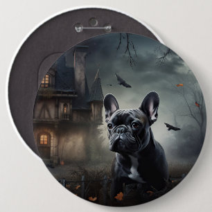 Französische Bulldogge Halloween Gruselig Button