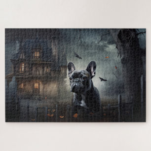Französische Bulldogge Halloween Gruselig Puzzle
