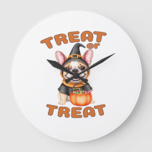 Französische Bulldogge Halloween-Hundekostüm �Süße Große Wanduhr