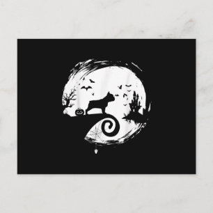 Französische Bulldogge Halloween-Kostüm Mond Gesch Feiertagspostkarte