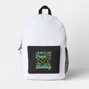 Französische Bulldogge Halloween-Kürbismuster-Desi Bedruckter Rucksack