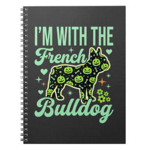 Französische Bulldogge Halloween-Kürbismuster-Desi Notizblock