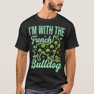 Französische Bulldogge Halloween-Kürbismuster-Desi T-Shirt