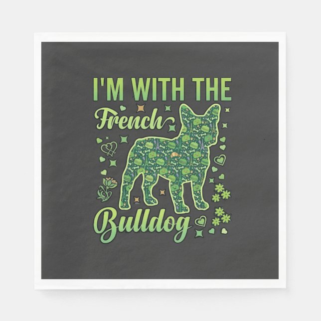 Französische Bulldogge Halloween Macaron Eiffeltur Serviette (Vorderseite)