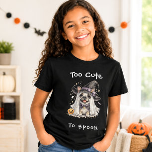 Französische Bulldogge Halloween Mädchen Süße Hexe T-Shirt